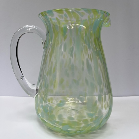 Murano Other - Elegant Murano Glass Pitcher Green / Blue / Clear, 9” Tall